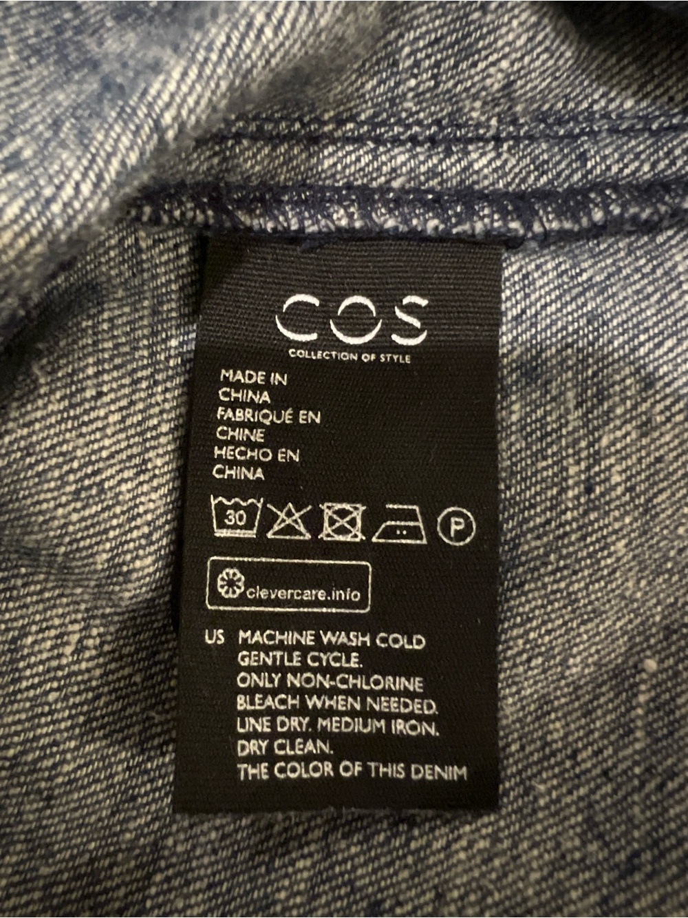 COS Blue Hemp Denim Organic Cotton Shift Dress Cuffed Sleeves Back Zipper- 4 - Picture 7 of 8